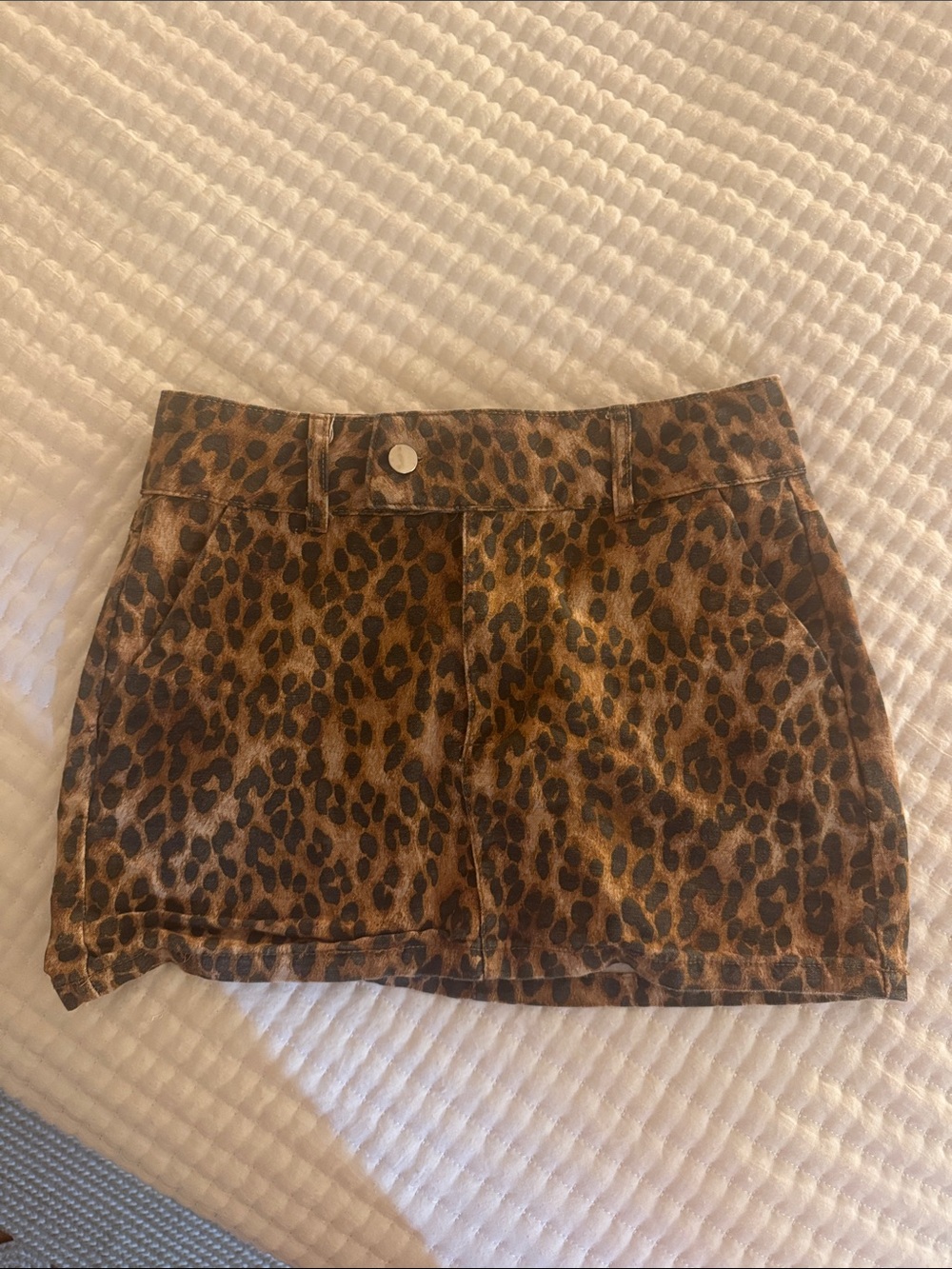 Divided Leopard Print Mini Skirt - Brown and Black